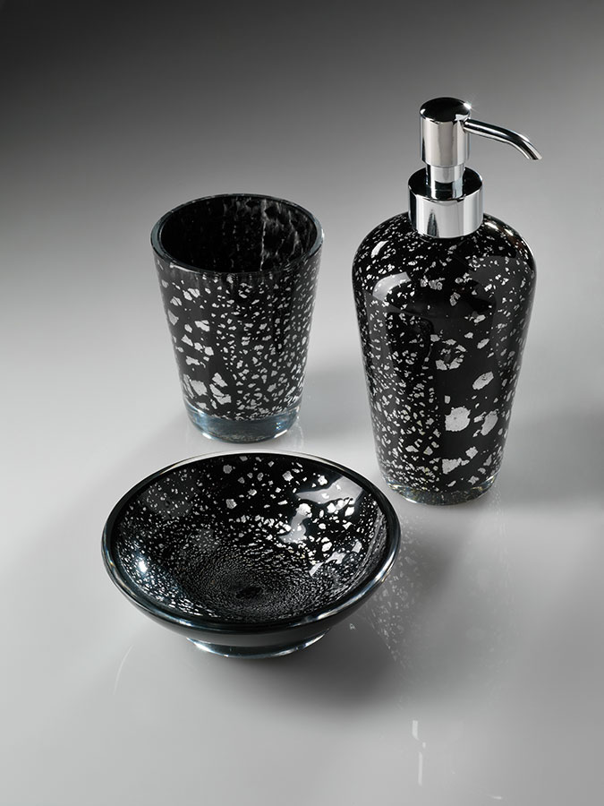 silver sparkle bathroom accessories